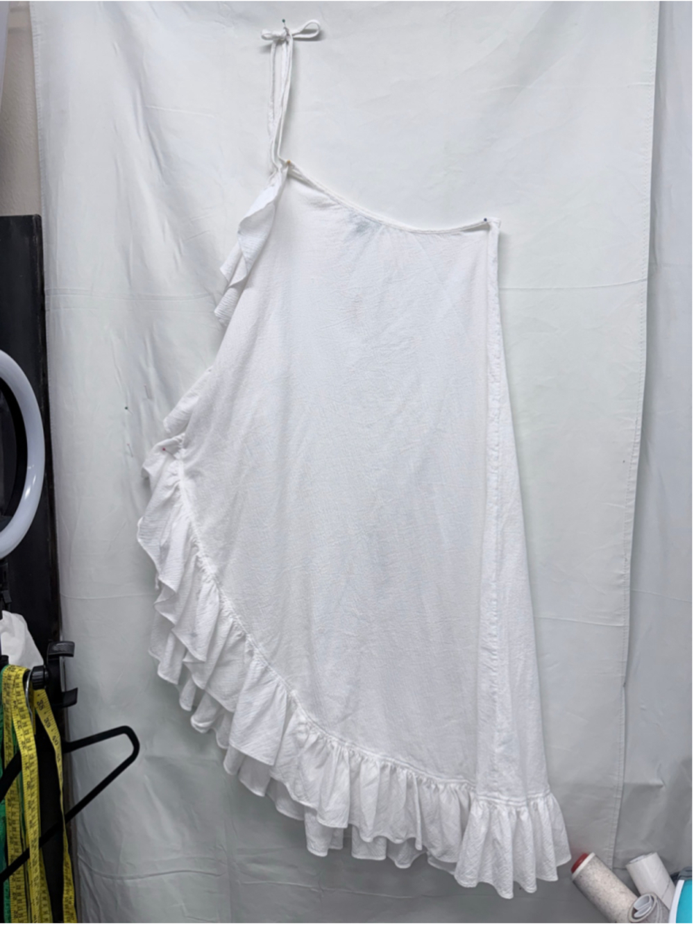 Women's J.Crew One Shoulder Ruffle Coverup White Size L